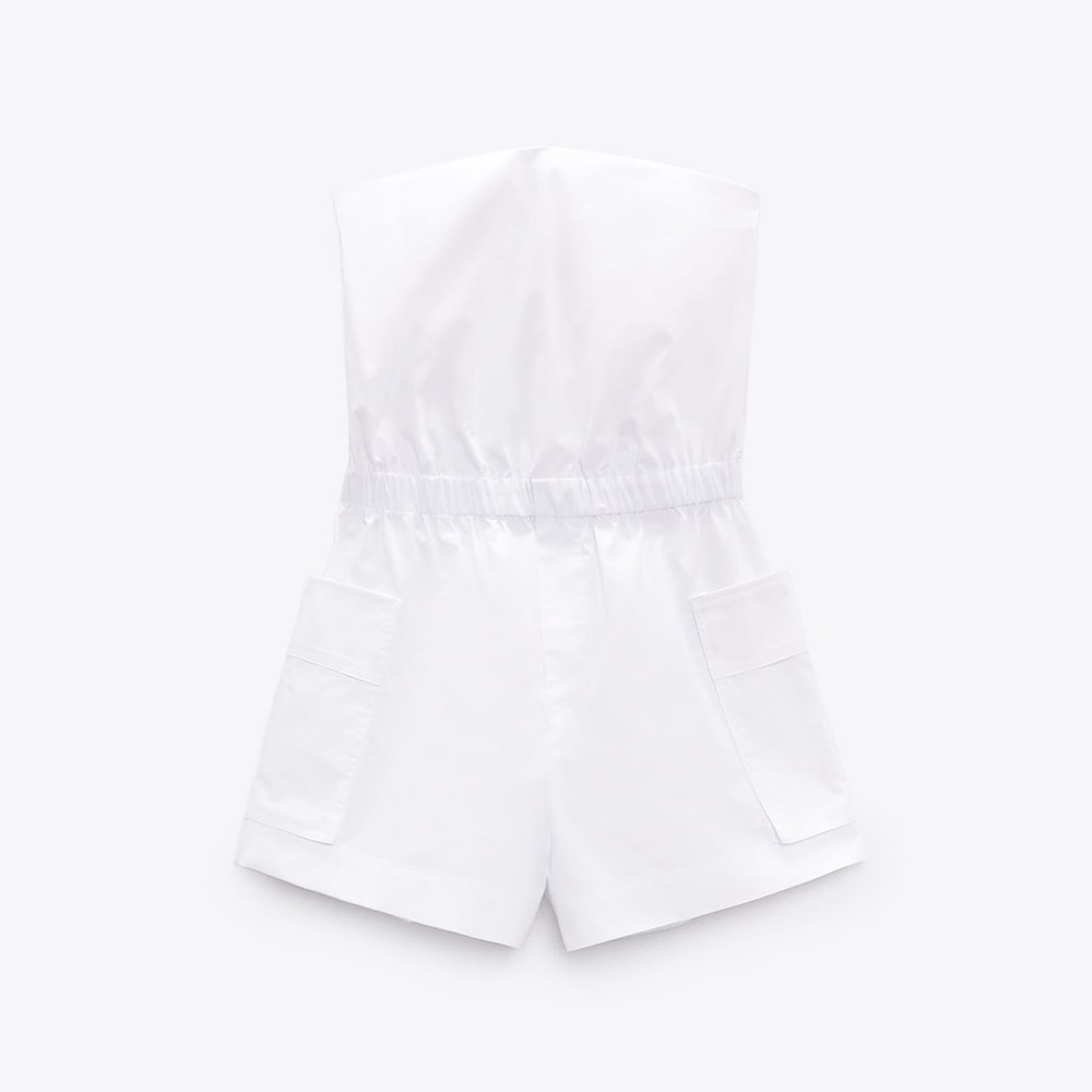 Zara GABARDINE SHORT JUMPSUIT